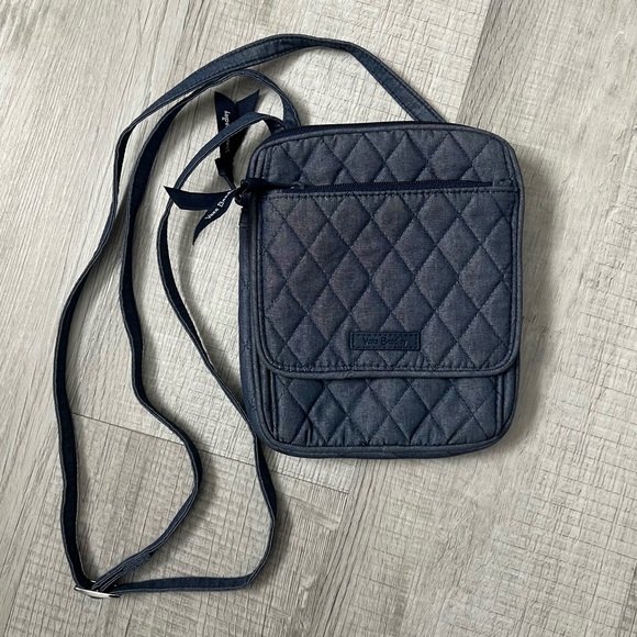 VERA BRADLEY Cotton Mini Hipster Crossbody Purse Crossbody Purse Blue - Picture 3 of 15